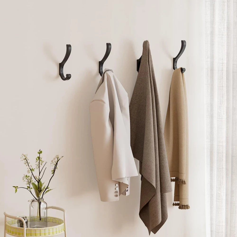 Heavy-Duty Black Metal Wall Hook – Coats & Backpacks