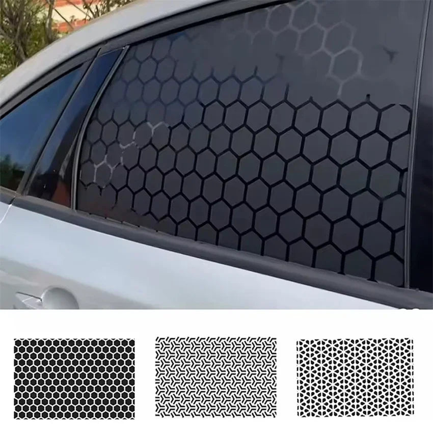 Honeycomb Matte Black Triangle Window Decal, 1, 2 or 4 pcs