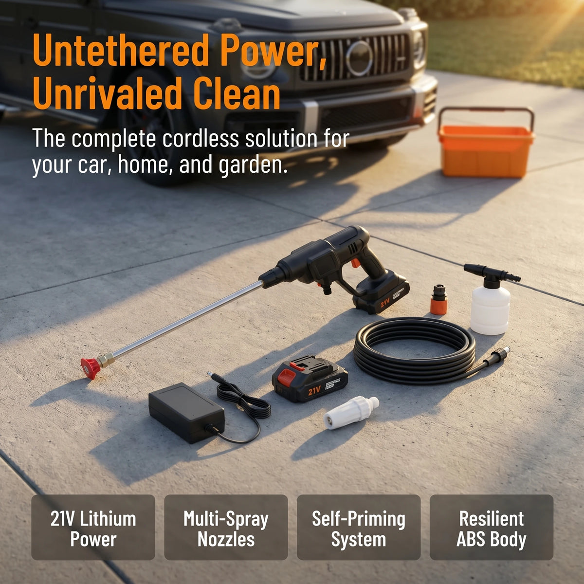 Cordless Pressure Washer 21V 30Bar Portable Car Washer Spray Gun - image 2