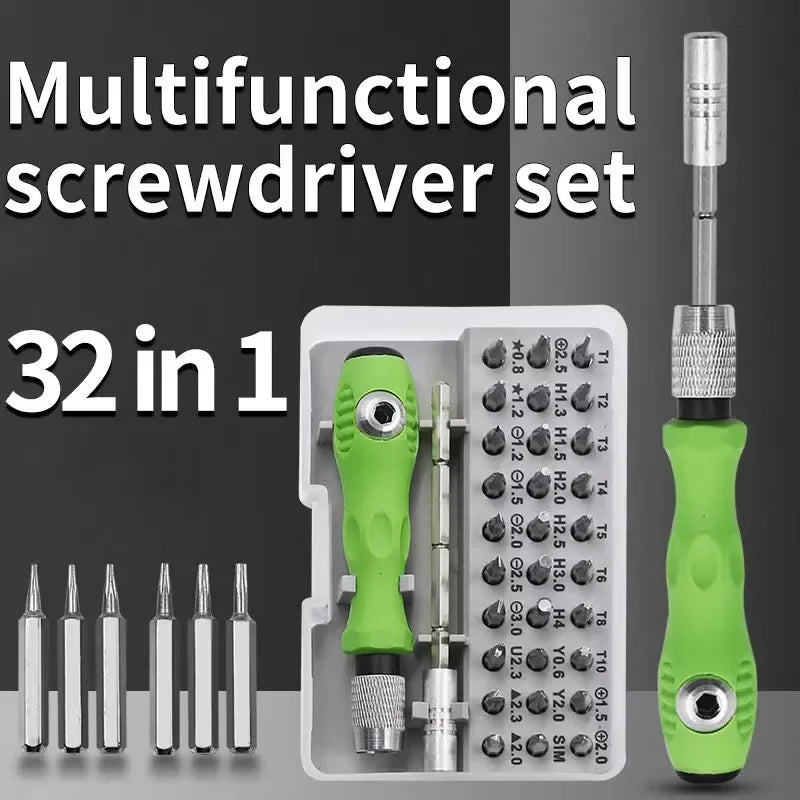 Screwdriver Set Precision Magnetic 32 in 1 Bit Screw Drivers Handle Kits Phone PC Repair Hand Tools for IPhone Watch Camera