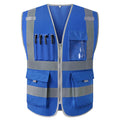 Hi Vis Work Vest construction building vest Workwear clothing work vest multi pocket black vest