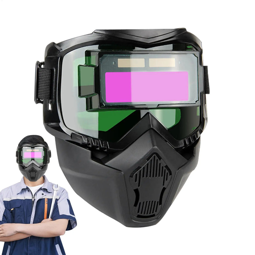 Welding Helmet Auto Darkening Breathable Welding Protector Welder Face Protector Soldering Protective Hood for Polishing