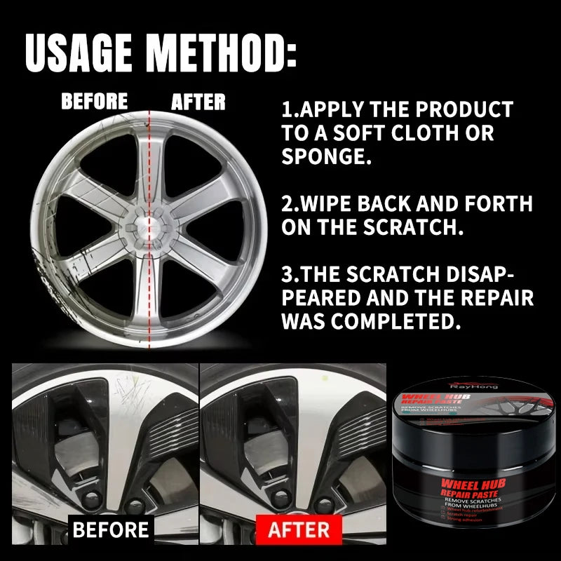 Wheel Rim Scratch Repair Paste – Black & Silver Car Touch Up - image 3
