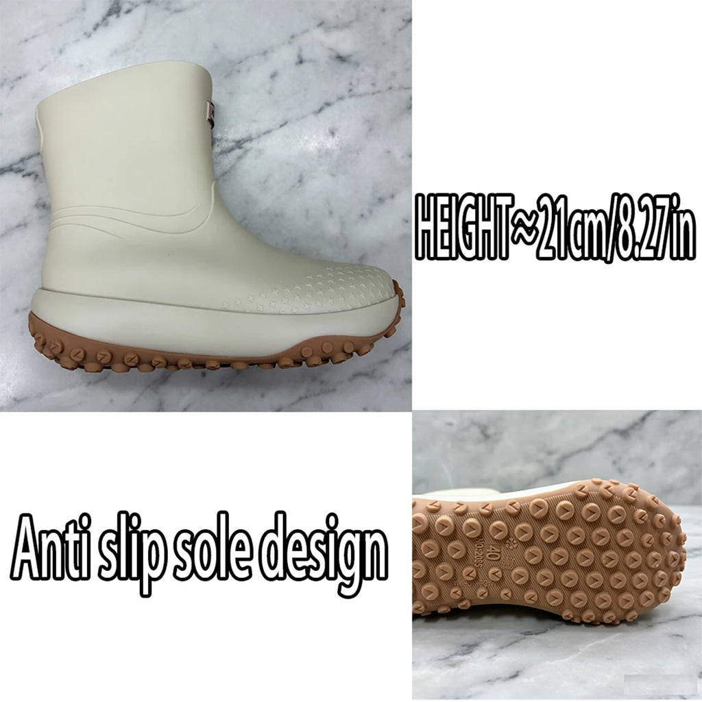Men's Anti-Slip Waterproof Rubber Boots, Flat Bottom for Outdoor Work