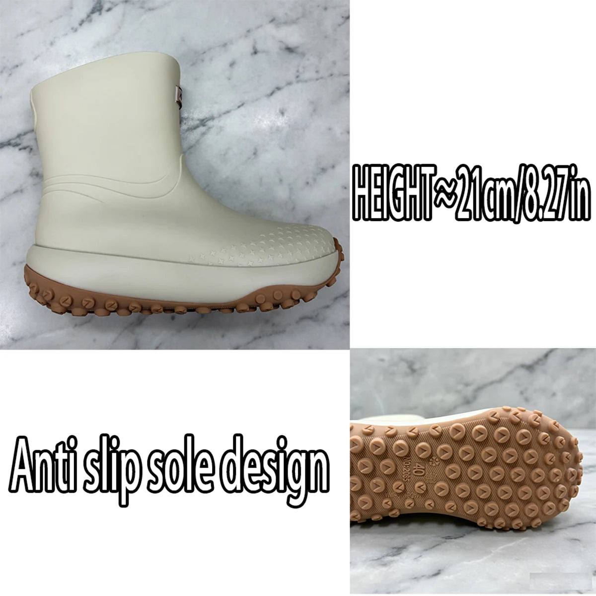 Men's Anti-Slip Waterproof Rubber Boots, Flat Bottom for Outdoor Work