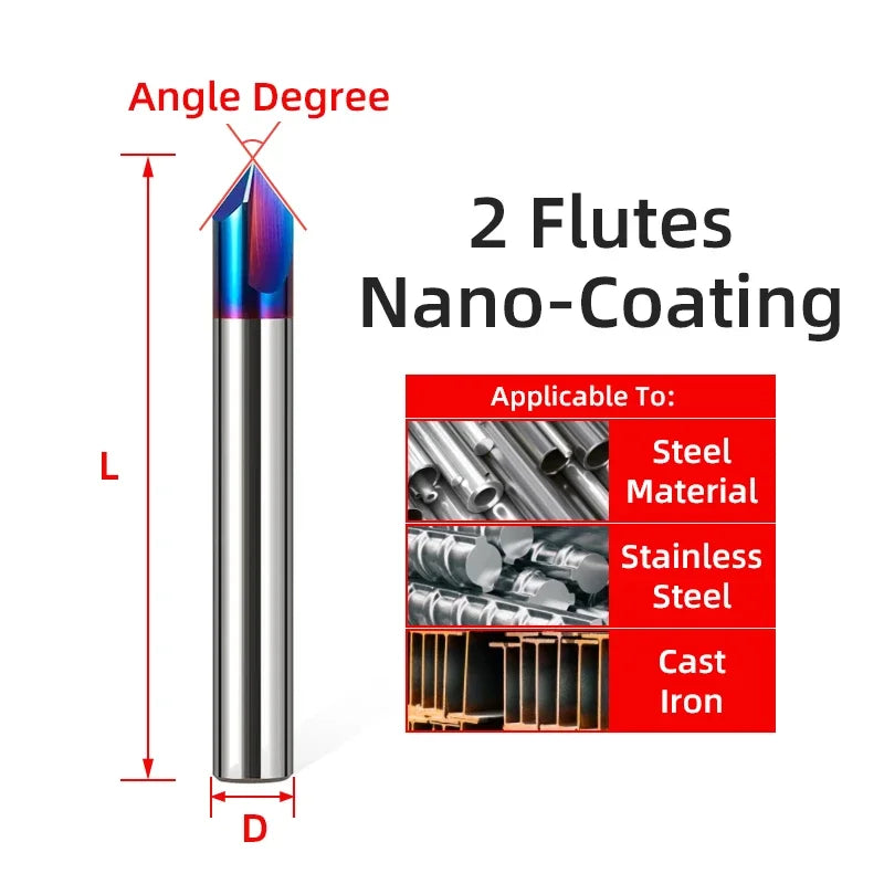 Carbide Chamfer Milling Cutter 60 90 120 Degree V-Shaped Router Bit - image 22