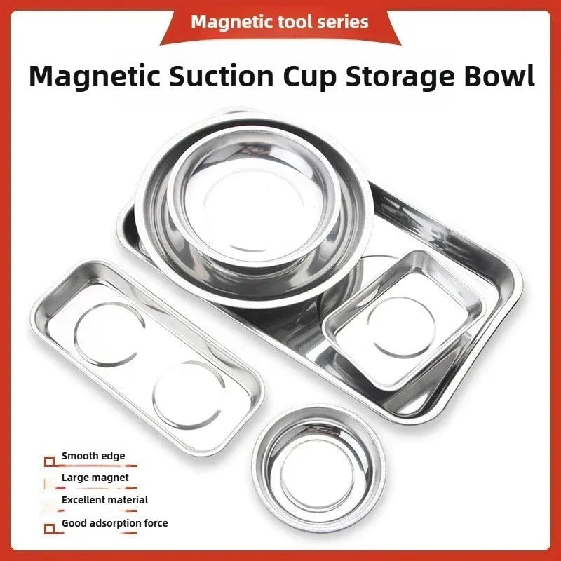 Square Magnetic Parts Bowl – Stainless Steel Workshop Tray
