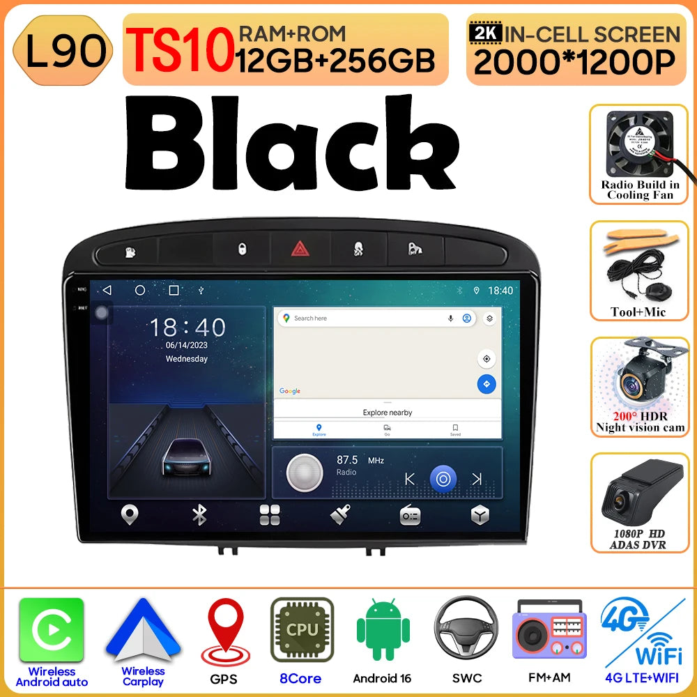 9" Android Car Radio for Peugeot 408/308 with Wireless CarPlay - image 13