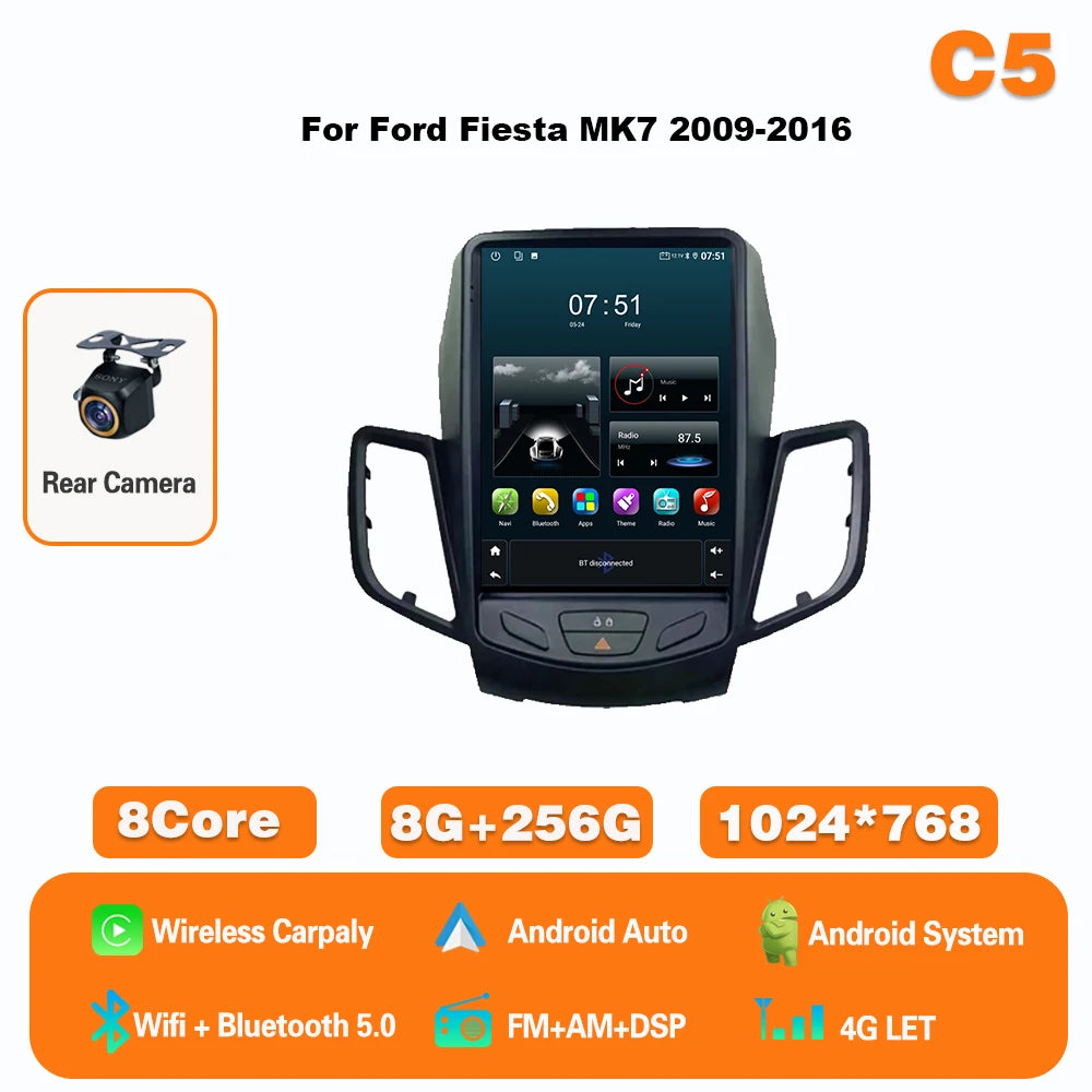 9.7" Android Car Radio for Ford Fiesta MK7 (2009-2017) GPS CarPlay - image 17