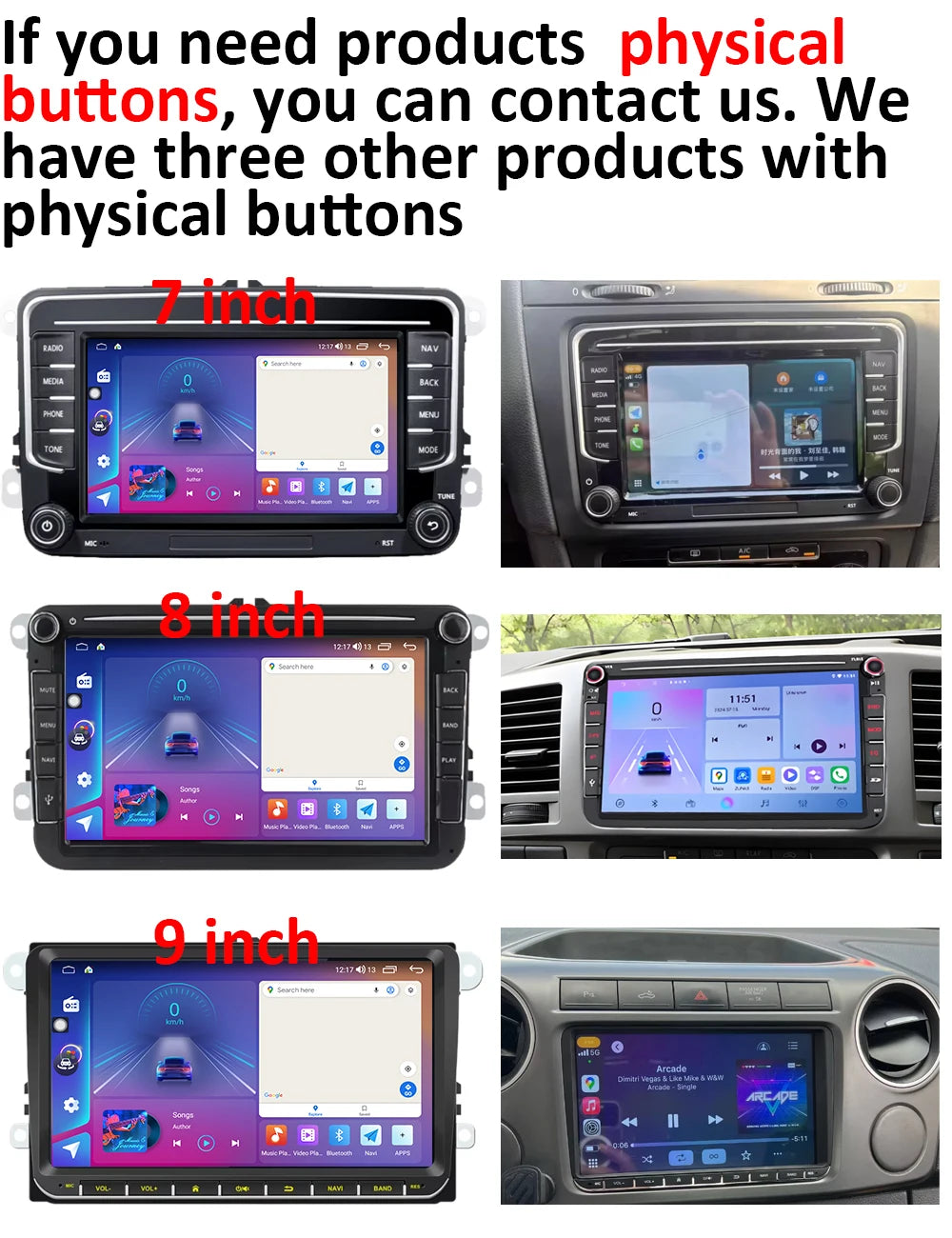 VW 9-Inch Android Car Radio with GPS, CarPlay & Bluetooth - image 2