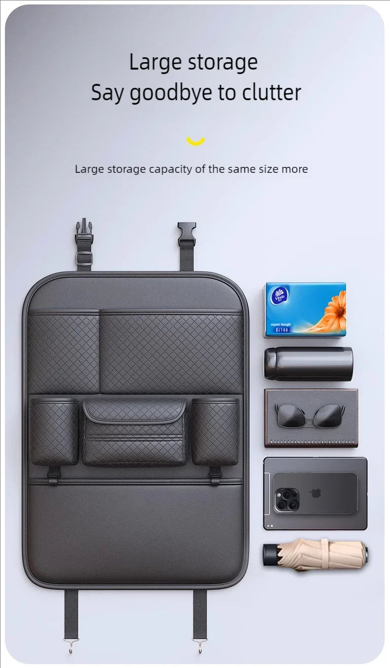 Car Seat Back Organizer with Kick Mat
