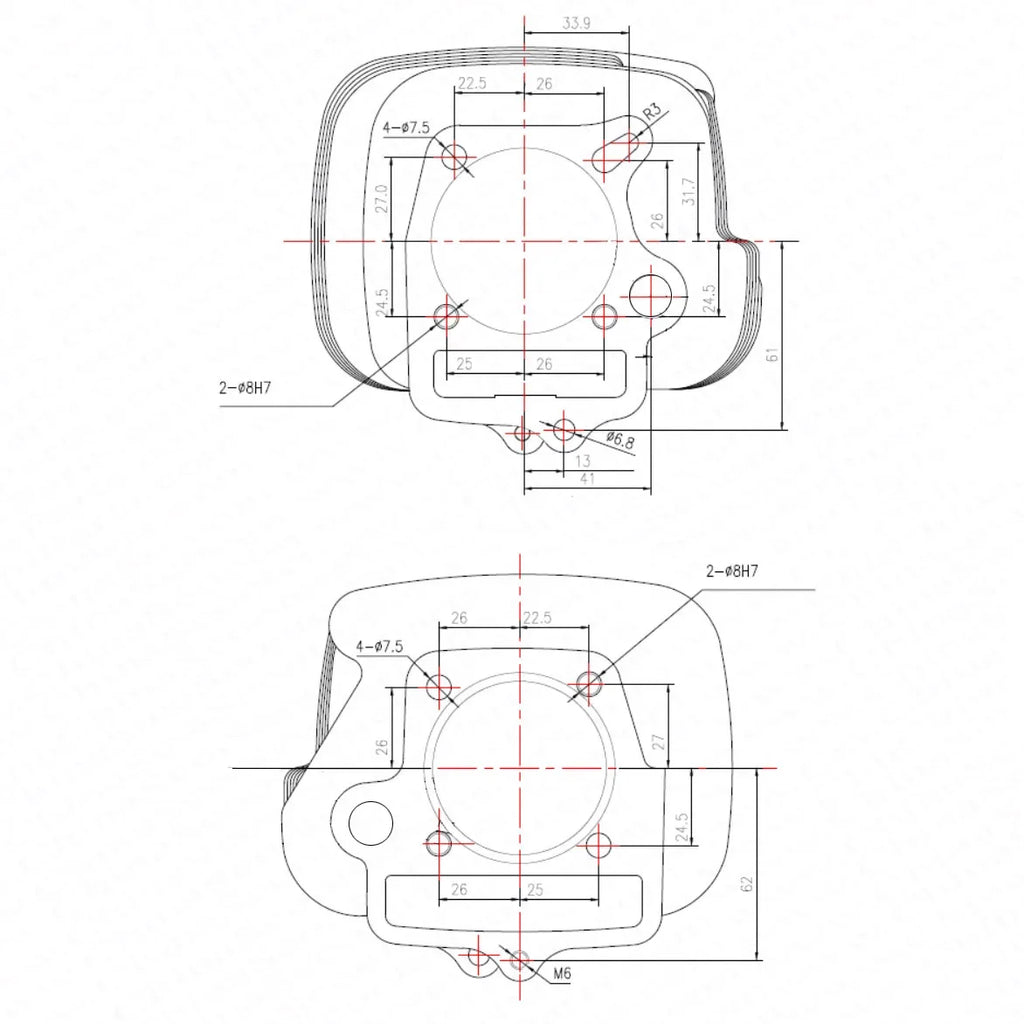 YX140 56mm Cylinder, Piston and Gasket Set for 140cc Pit Bikes - view 5