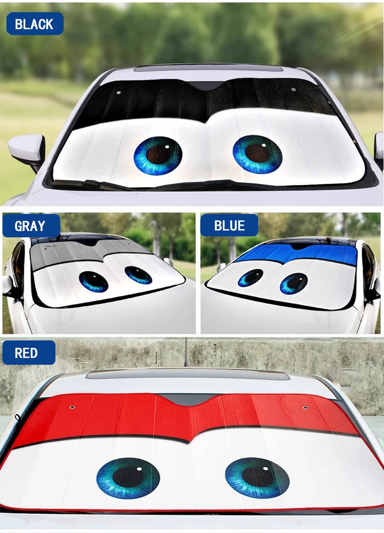 Cartoon Eyes Windshield Sunshade, 130 x 70cm