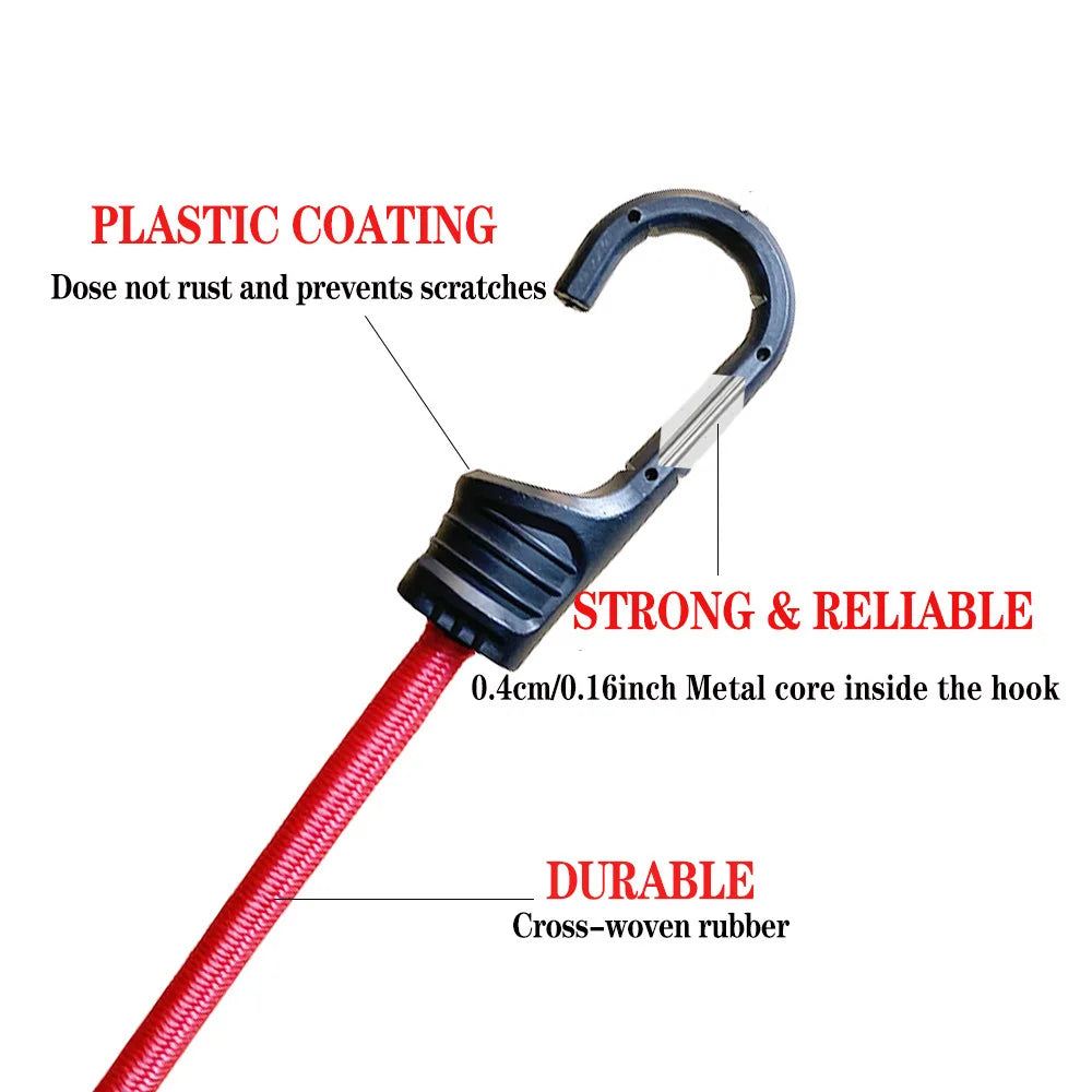 39-Inch Red Bungee Cords with Hooks – Outdoor & Camping