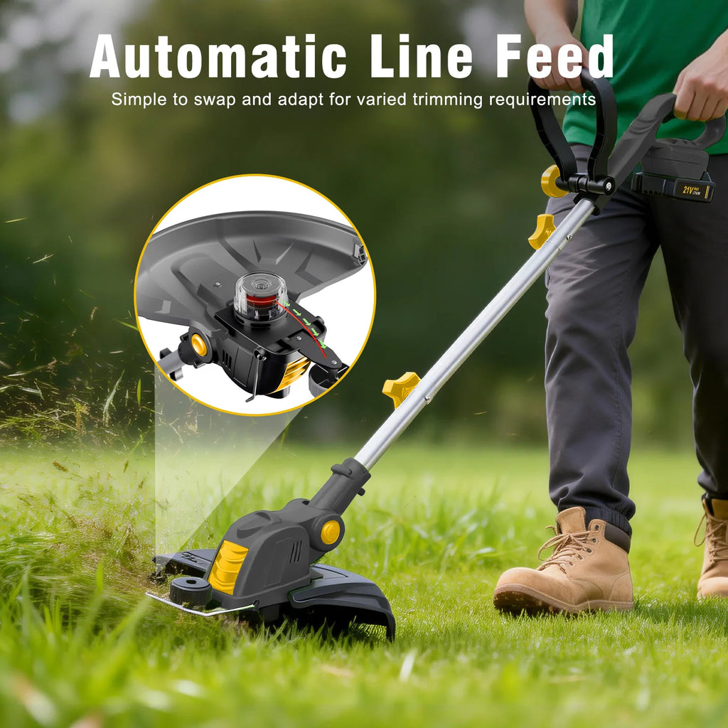 Cordless 3-in-1 String Trimmer 12-Inch, Brushless, 2 Batteries & Charger