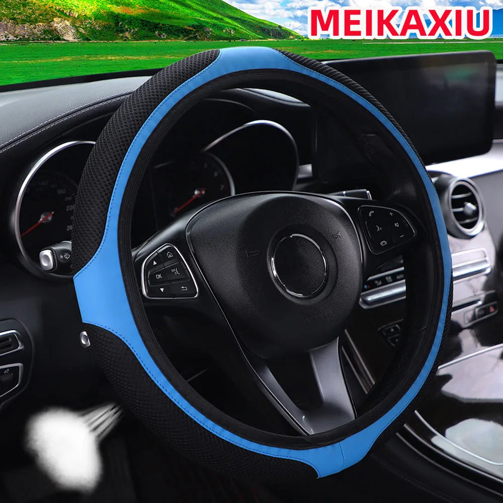 Breathable Mesh Stretch Steering Wheel Cover, 14.5-15 Inch