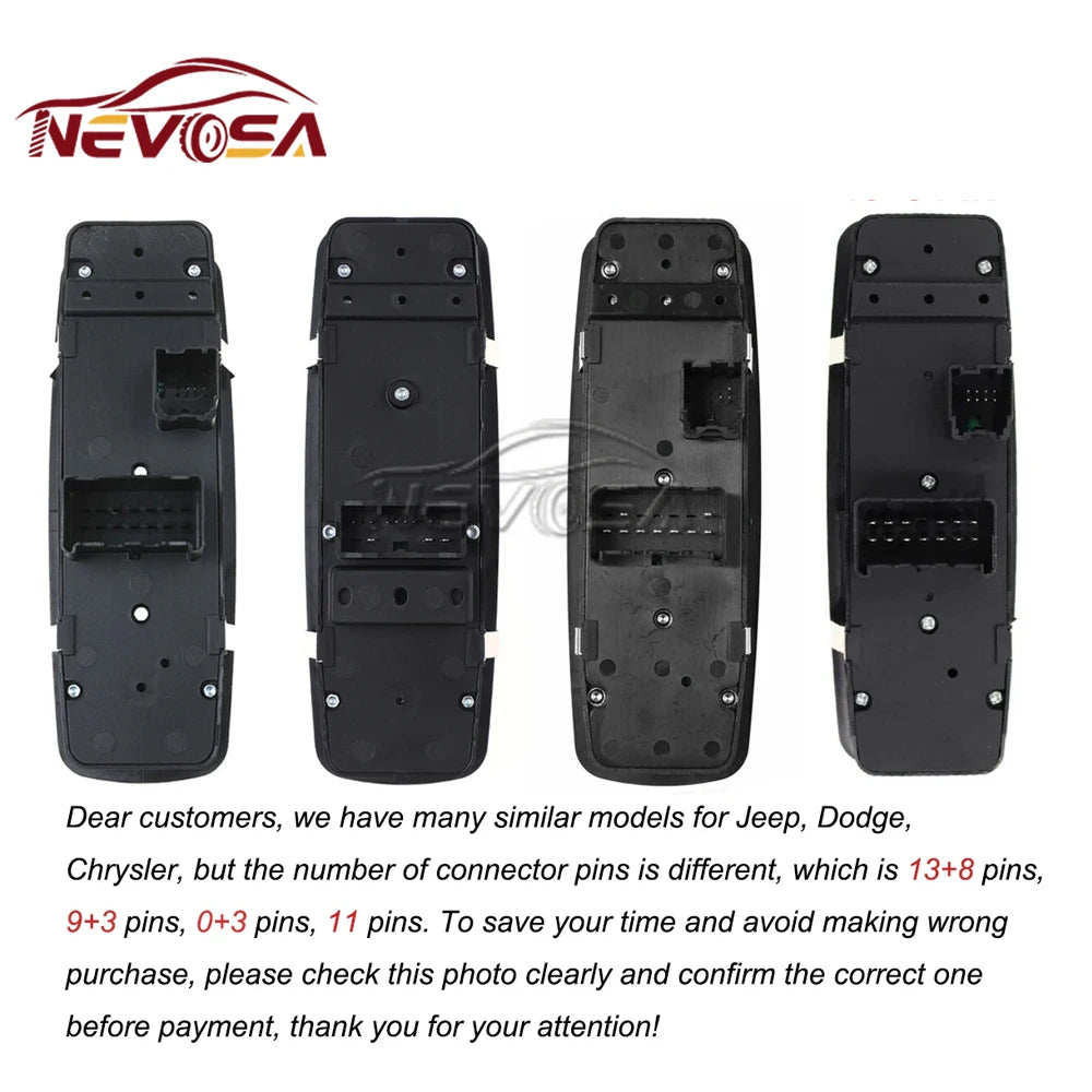 NEVOSA Power Window Switch for Dodge Ram, Durango, Jeep & Chrysler - image 2