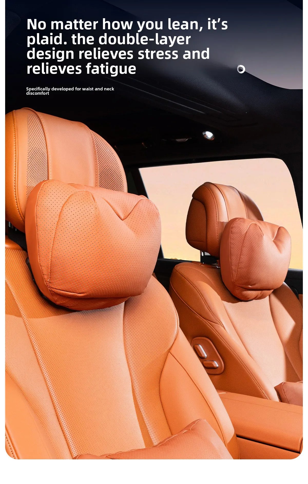 Perforated Artificial Leather Car Headrest or Backrest Cushion