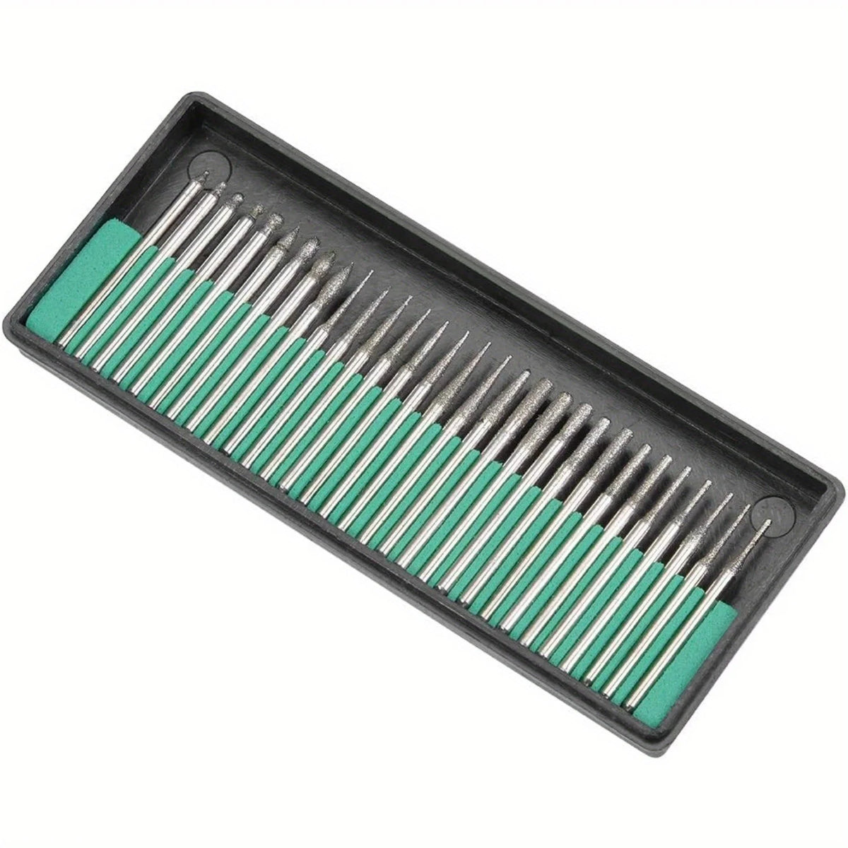 30-Piece Diamond Burr Drill Bit Set – 1/8" Shank