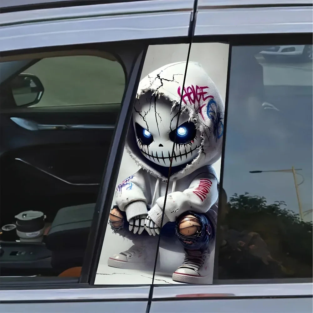 Punk Style B-Pillar Vinyl Sticker Pair with Semi-Matte Finish