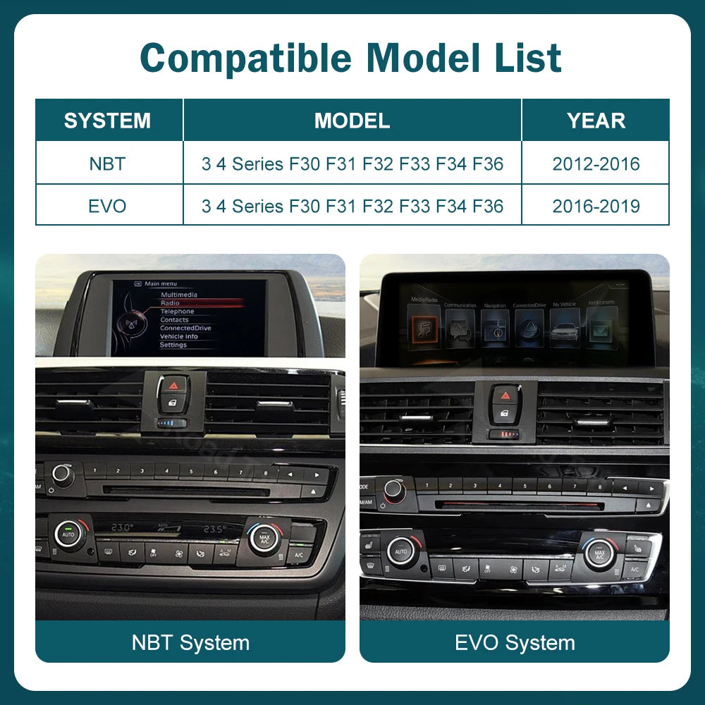 12.3-inch Wireless CarPlay Android Auto for BMW 3/4 Series 2012-2018 - image 2