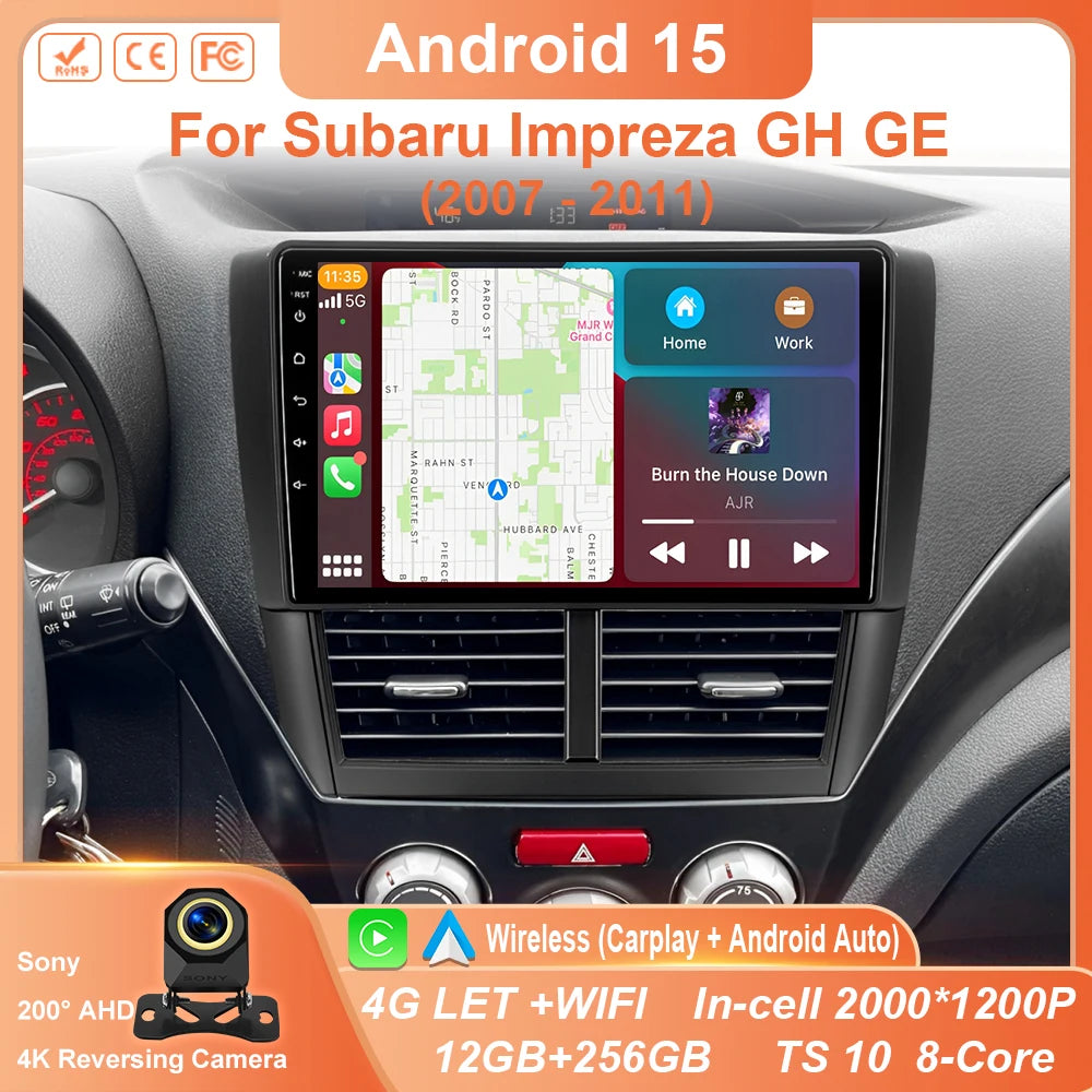 Subaru Impreza 2007-2011 9-Inch CarPlay Android Auto Multimedia Player