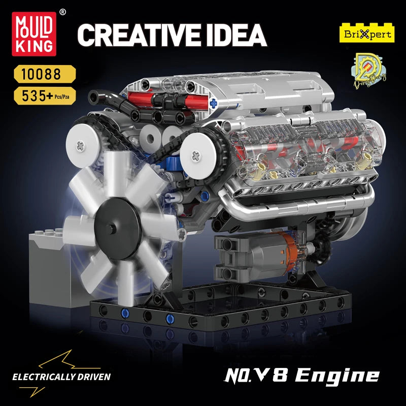 V8 Engine Building Block Model Kit, 500+ Pieces for Ages 8 and Up