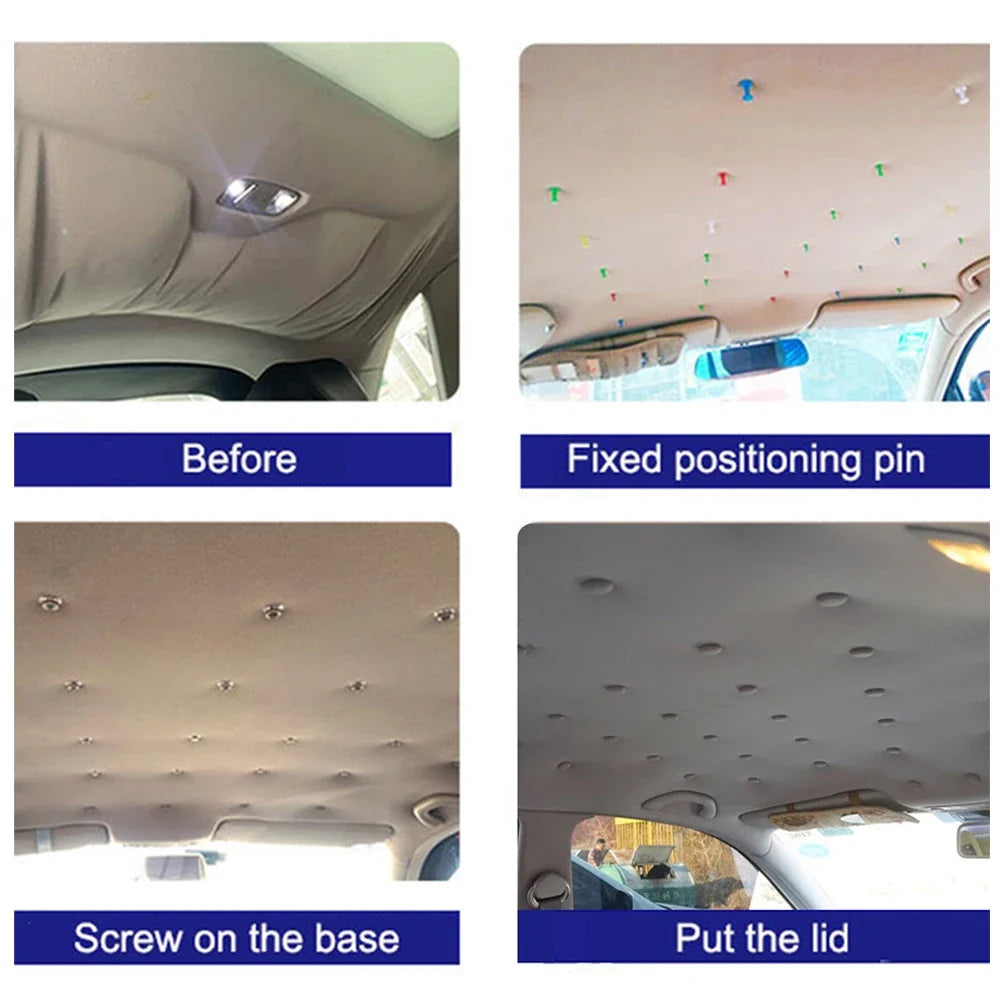 Car Ceiling Fabric Fixing Clips Universal Car Roof Lining Cloth Dropping Repair Buckle Automotive Interior Decor Accessories