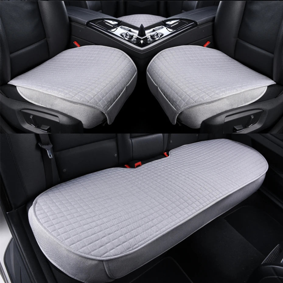 Breathable Flax Car Seat Cushions, Front, Rear and Full Sets