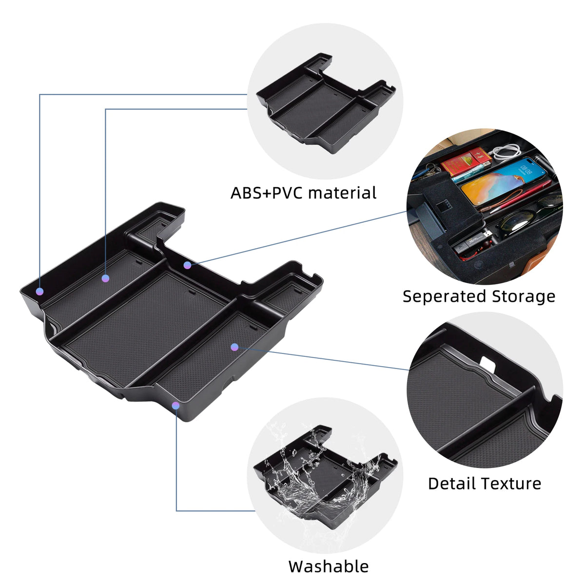 Dodge Ram 2019-2026 Center Console Armrest Storage Box Organizer - image 3