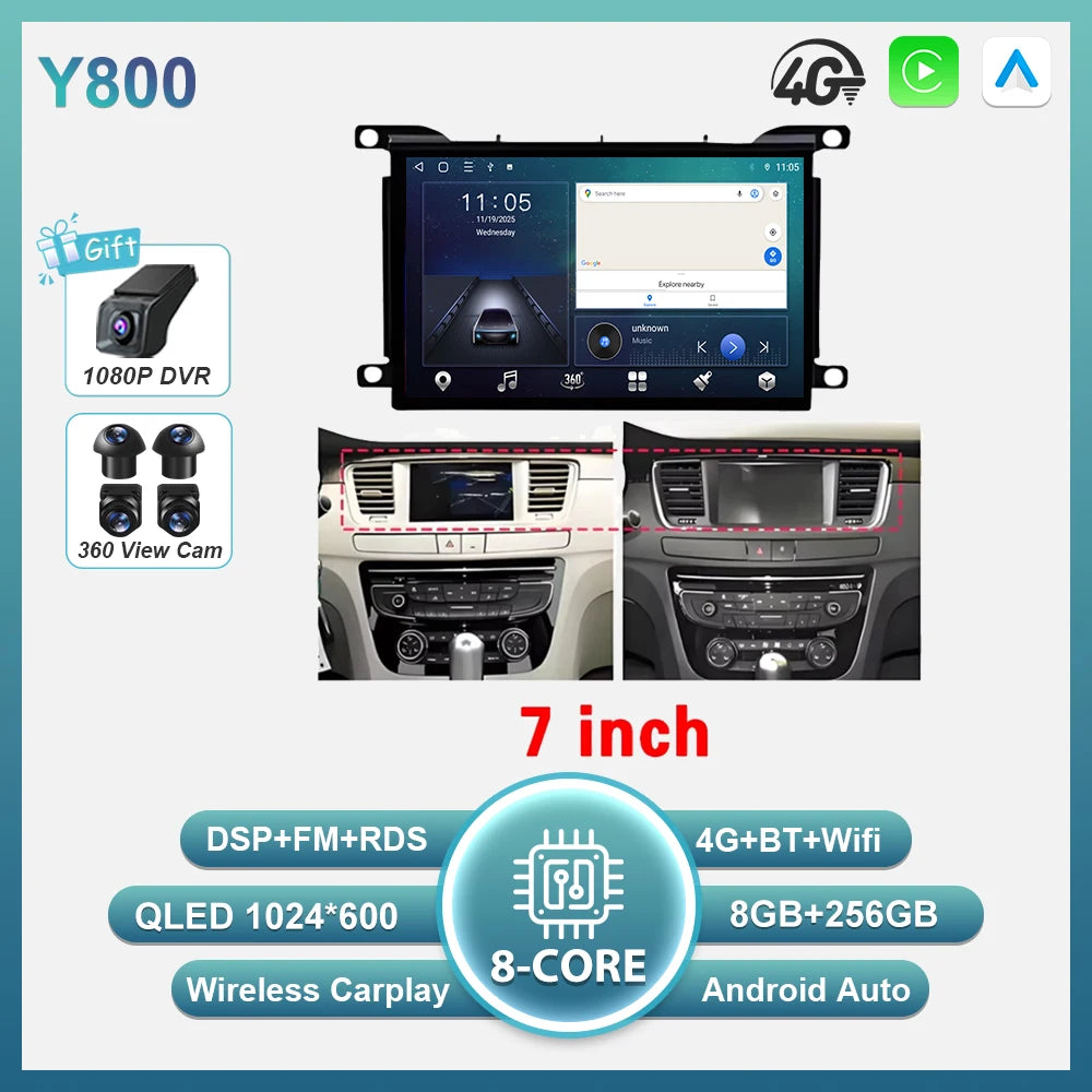 Car Multimedia Player with Android Auto for Peugeot 508 & Citroen DS5 - image 9