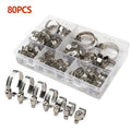 45–100 Piece Adjustable Stainless Steel Hose Clamp Kit