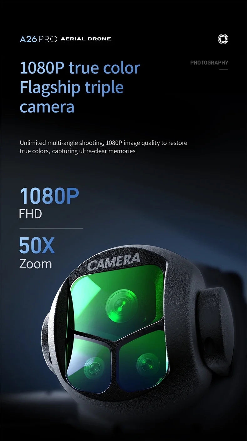 Lenovo A26 Pro Drone 4K Triple Camera FPV Foldable RC Quadcopter - image 10