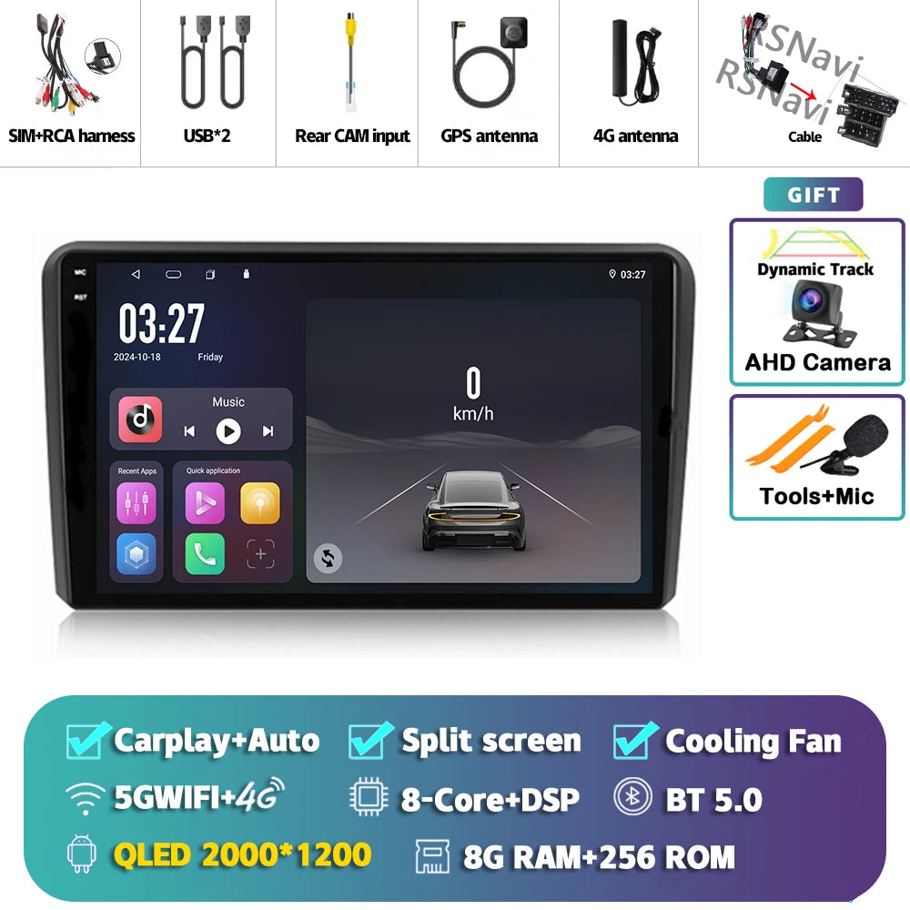 In-Dash Android Auto CarPlay GPS Navigation for Audi A3 2003-2013 - image 20