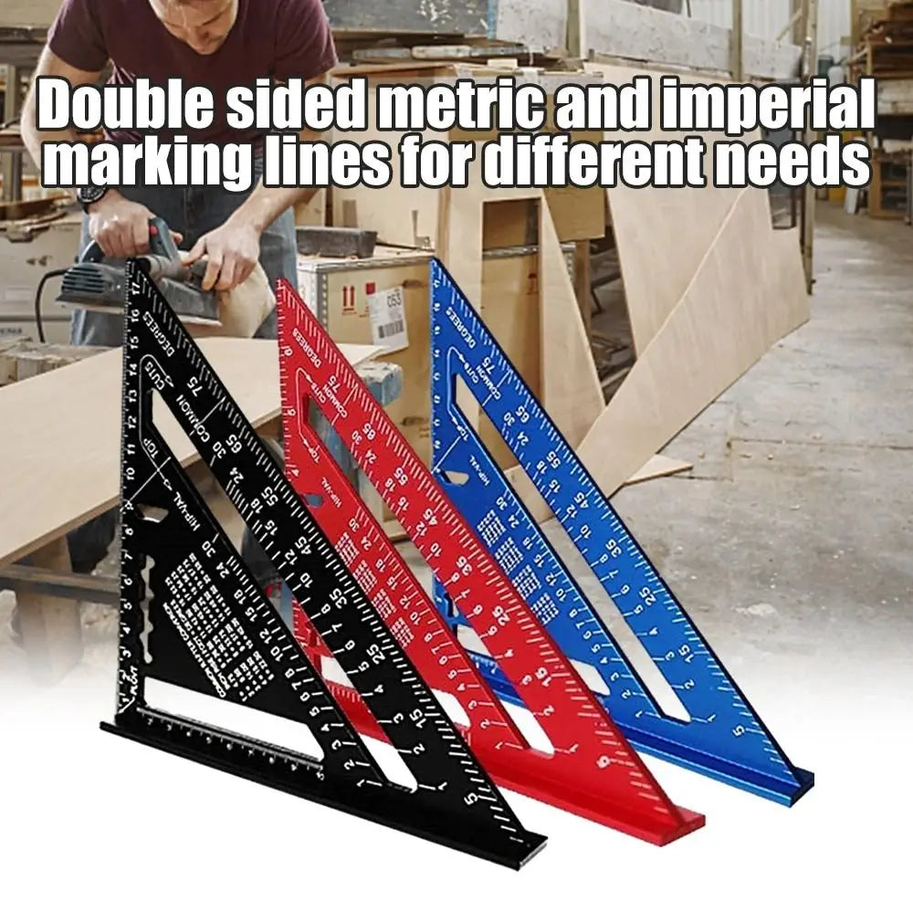7 Inch Aluminum Triangle Ruler - Protractor Square & Marking Tool - image 3
