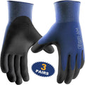3 Pairs Ultra-Thin PU-Coated Work Gloves with Knit Cuff - image 6