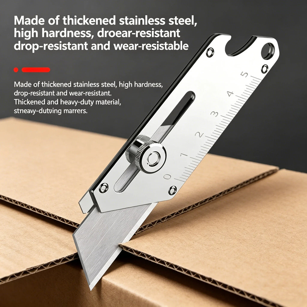 Mini All-Steel SK5 Utility Knife - Heavy-Duty Industrial Cutter with Imported Blade for Wallpaper, Cardboard & Crafting