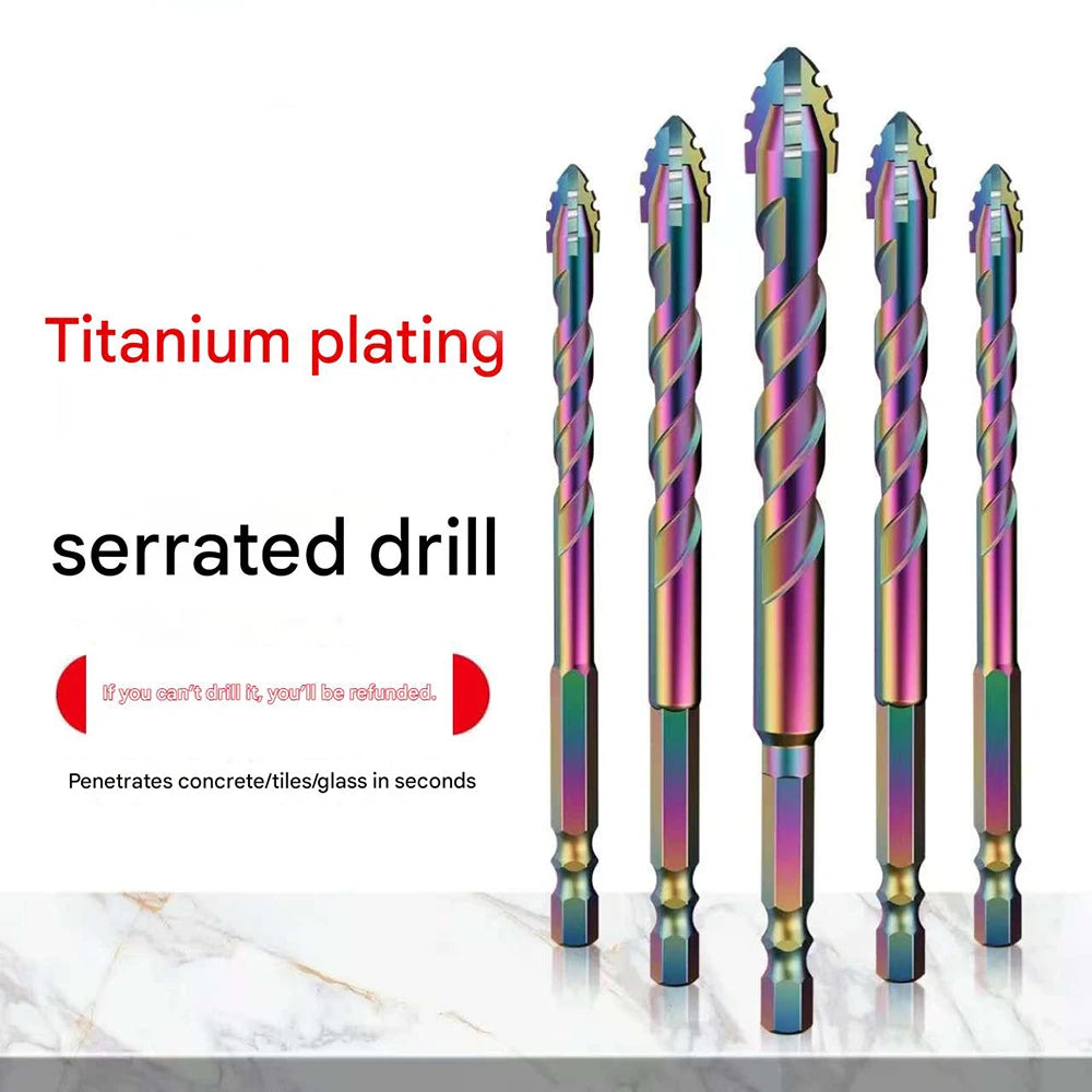 3-12mm Four-edge Serrated Drill Bit Set Drilling Tools Tor Glass Tiles, Concrete, Metal, Ceramics, etc.Drill Bits Set Tools
