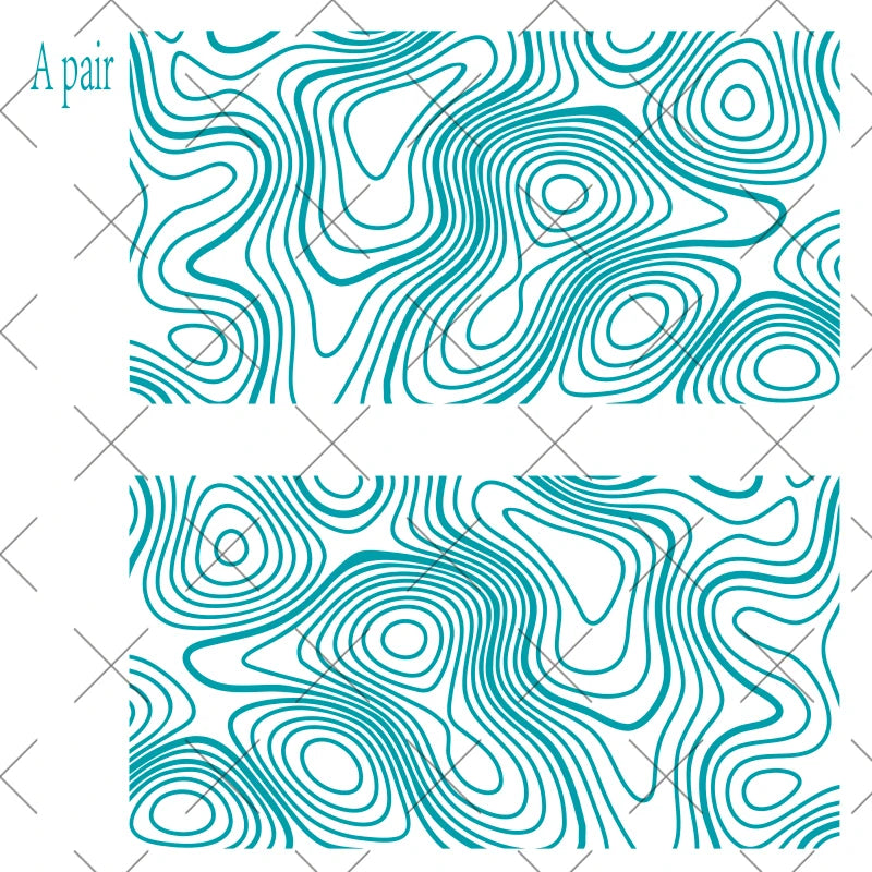 Topographic Map Reflective Car Window Sticker Pair, 85x45 cm