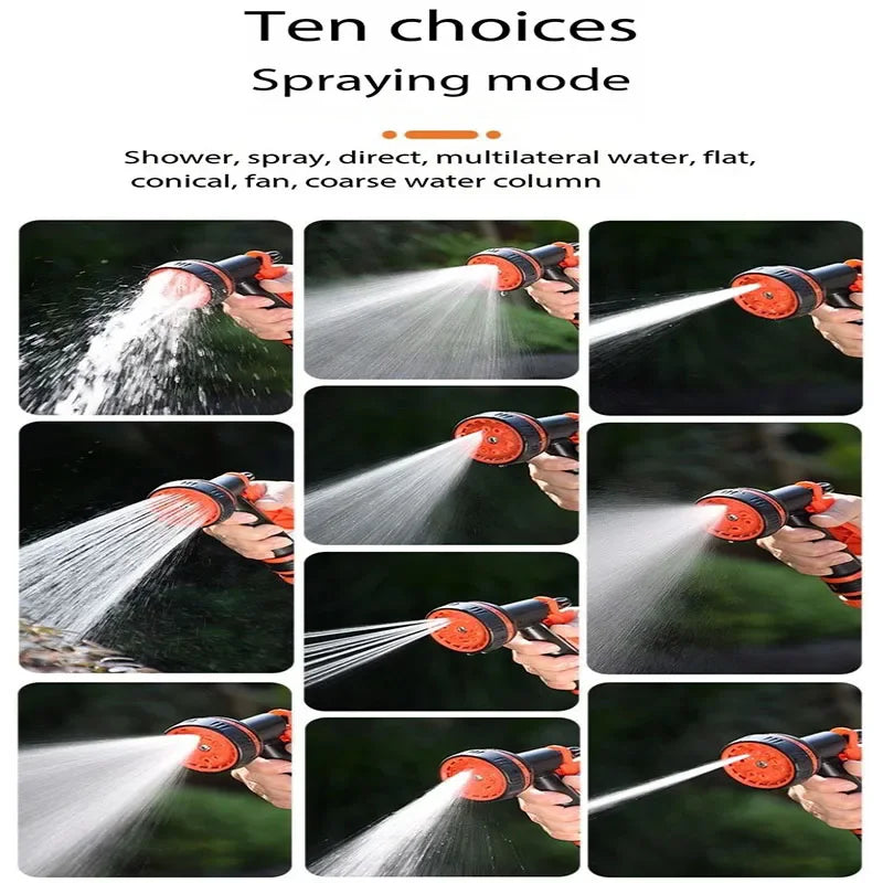 Garden Hose Nozzle 10 Function Car Wash High Pressure Water Spray Lawn Irrigation Spray Head, Vehicle Cleaning Tool Adjustable