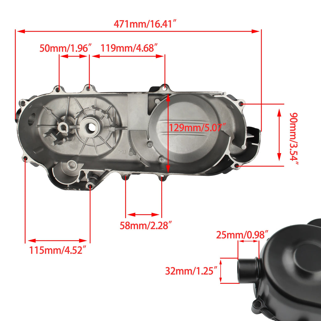GY6 50cc and 80cc Crankcase Cover and Foot Start Ratchet Kit - view 2