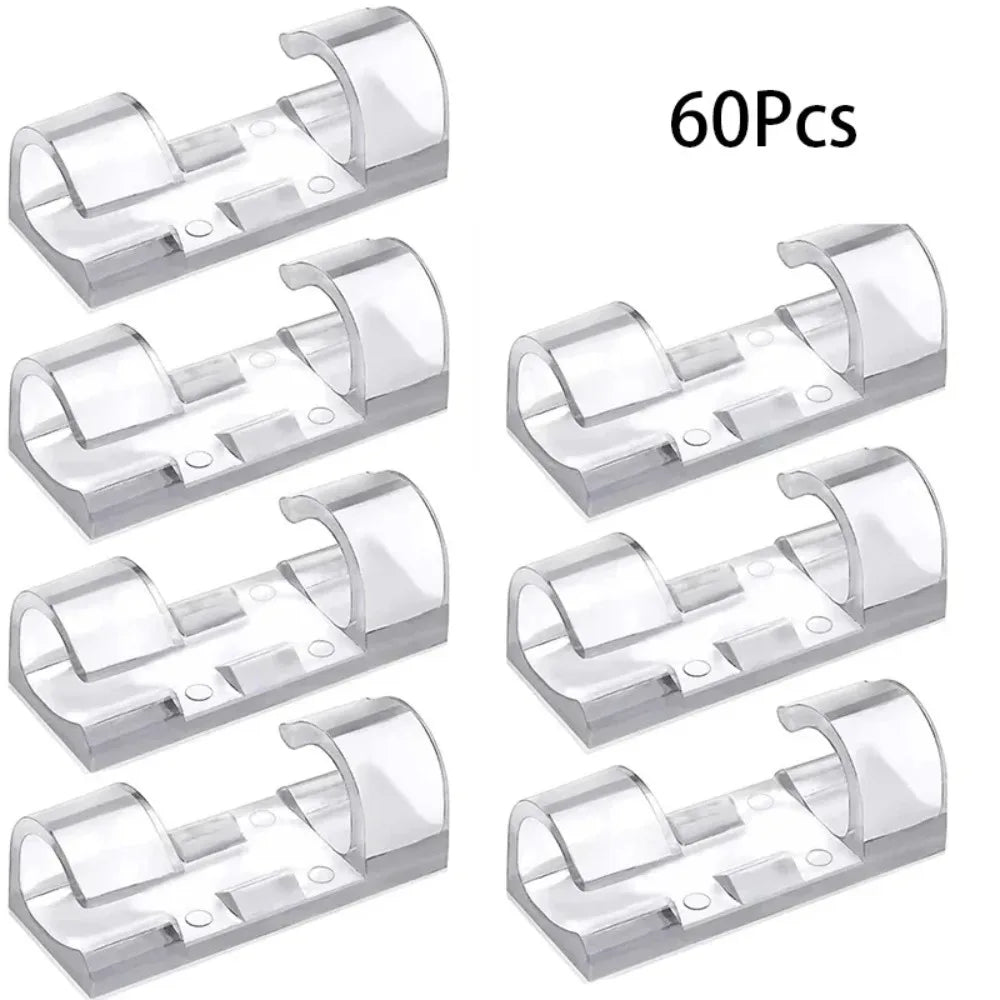 Cable Clips Organizer, 20/40/60 Pack – Desk Wire Holder
