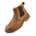 Waterproof Steel Toe Leather Safety Work Boots for Construction, Brown