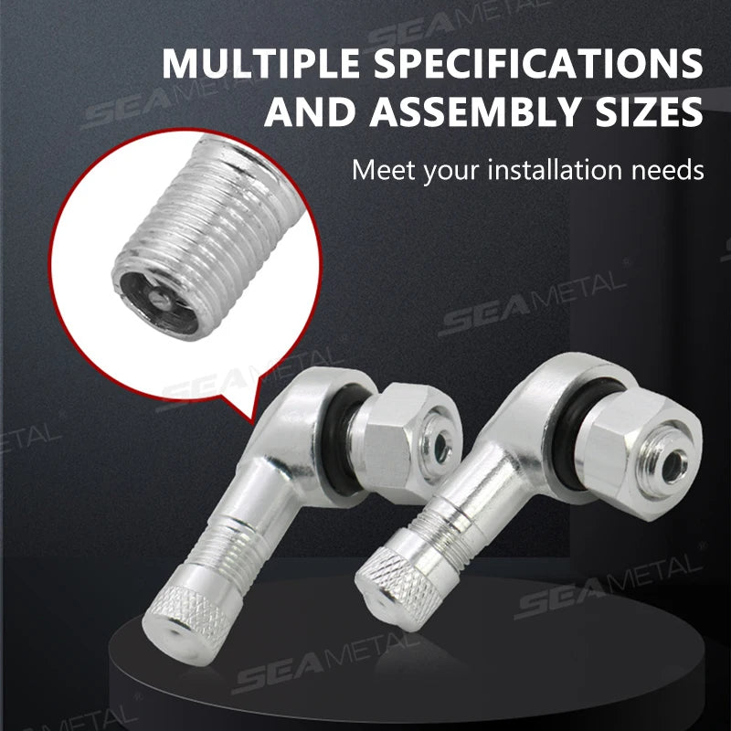 Universal Motorcycle 90° Tubeless Tire Valve Stem - CNC Aluminum 2PC - image 4