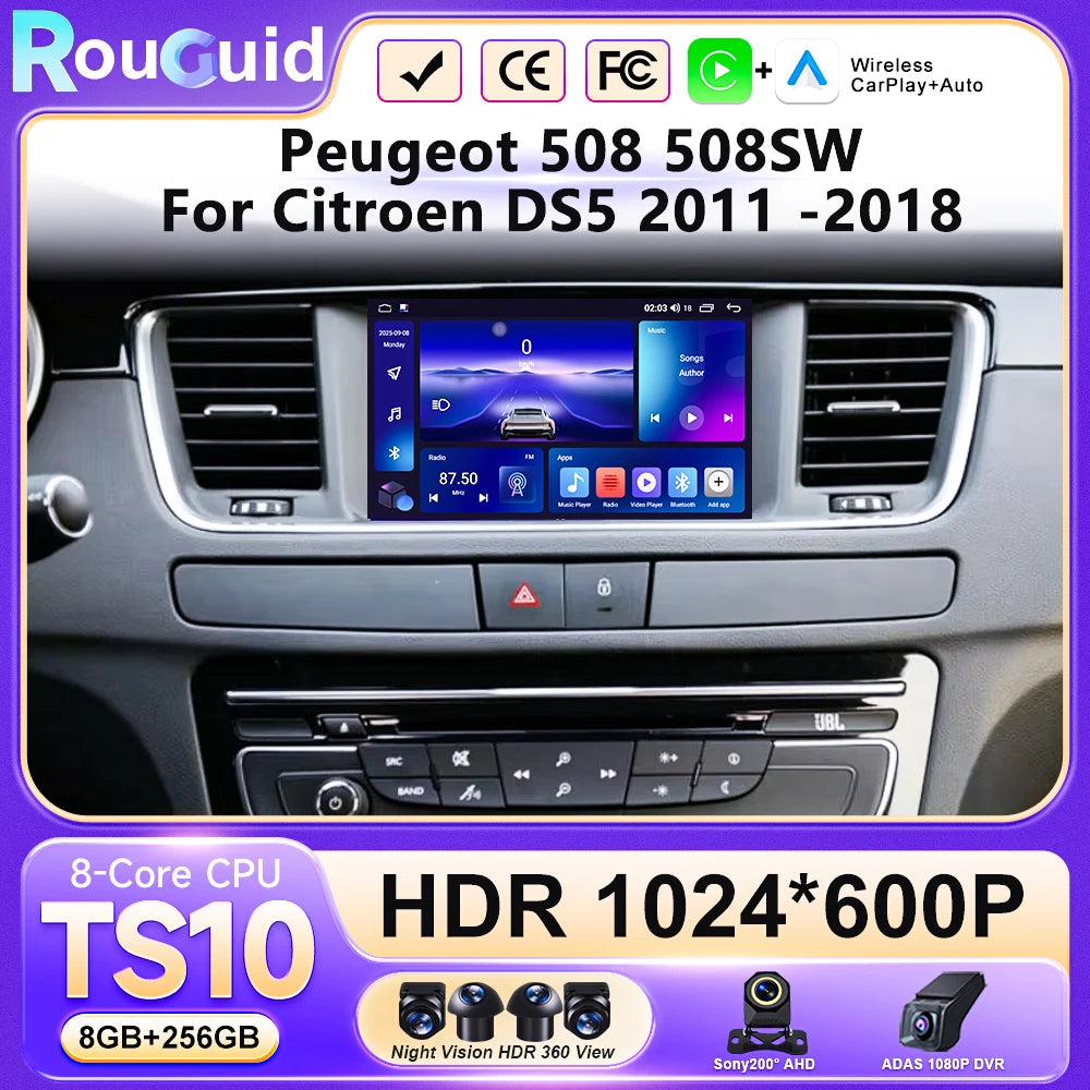 Car Multimedia Player with Android Auto for Peugeot 508 & Citroen DS5