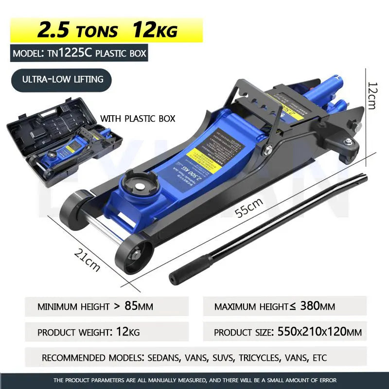 2T/2.5T/3T Horizontal Hydraulic Lifting Jack for Auto Repair Shop Car Truck Tire Changing