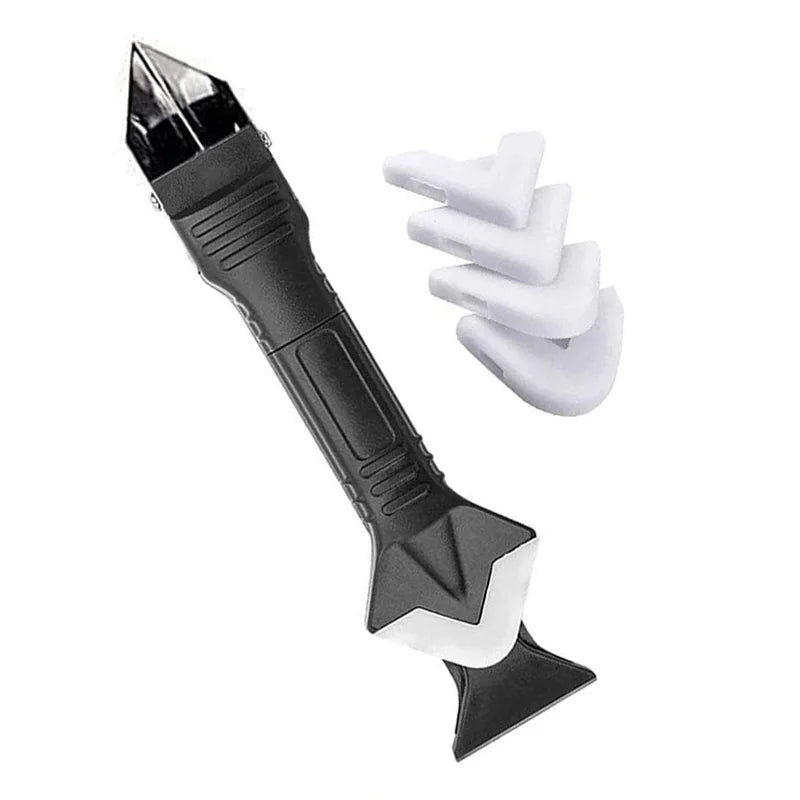 Silicone Caulking Tool Kit with Caulk & Grout Remover Scraper, 4 Pcs