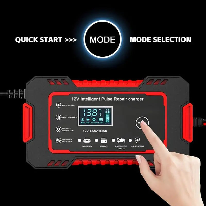 Car Battery Charger Universal Portable Emergency 12V Auto Jump Starter Power Bank for Home Garage Camping Travel