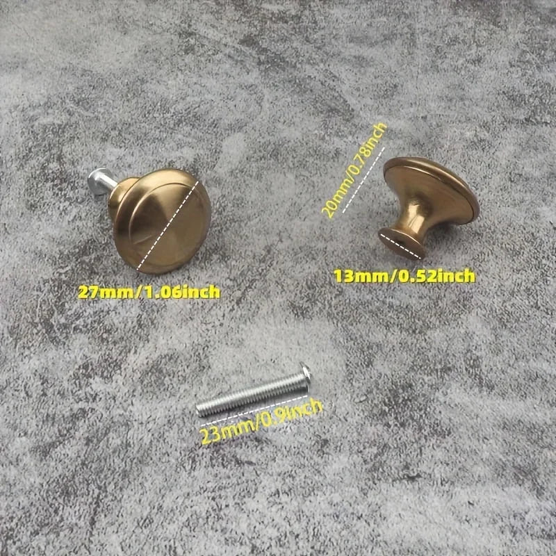 8-Piece Gold Single-Hole Cabinet Drawer Pulls