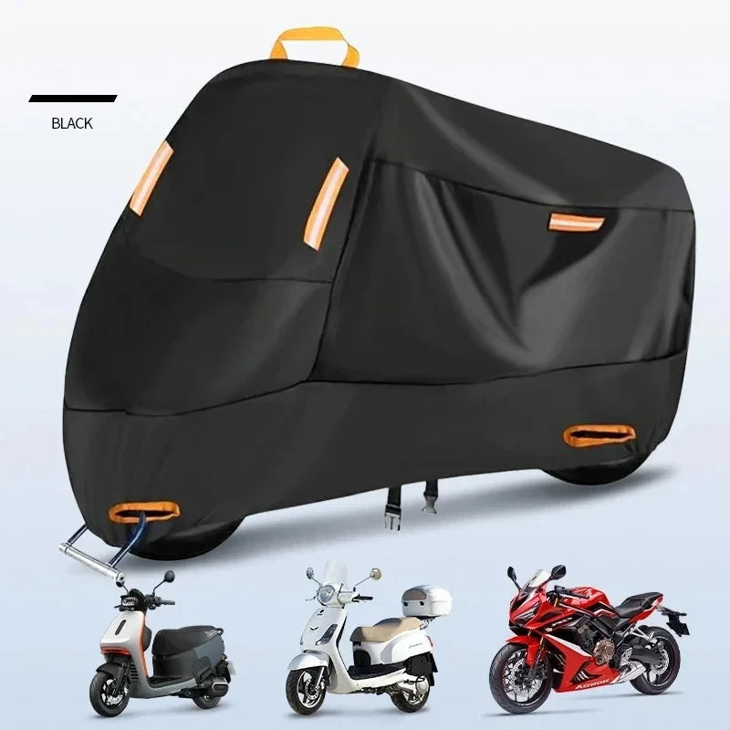 Motorcycle Cover Waterproof All Season Dustproof UV Protective Outdoor Indoor Scooter 210D Wear-resistant Fabric Motorbike Cover
